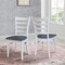 International Concepts 36 in. Solid Wood Round Top Pedestal Dining Table with 4 Emily Dining Chairs in White/Heather Gray K05-36RT-C617-4 - alternate 3